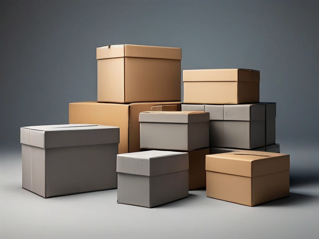 White compartment boxes arranged on a gray surface, symbolizing organizational levels for video chapters and sections.